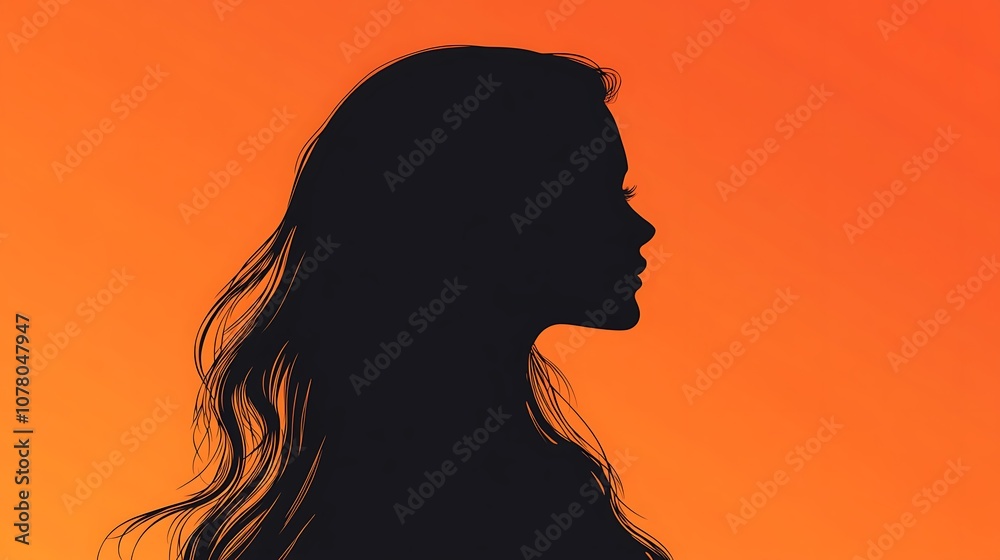 Silhouette of a Woman Against a Sunset Silhouette of a Woman Against a Sunset
