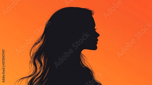 Silhouette of a Woman Against a Sunset