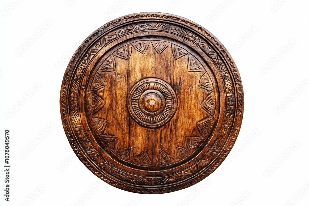 Fototapeta premium Intricate wood carving circular design.