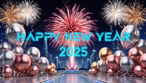 happy new year 2025 greeting, new year 2025, happy new year , banner, AI Generative