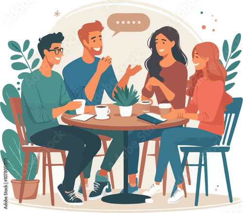 friends enjoying quality time vector