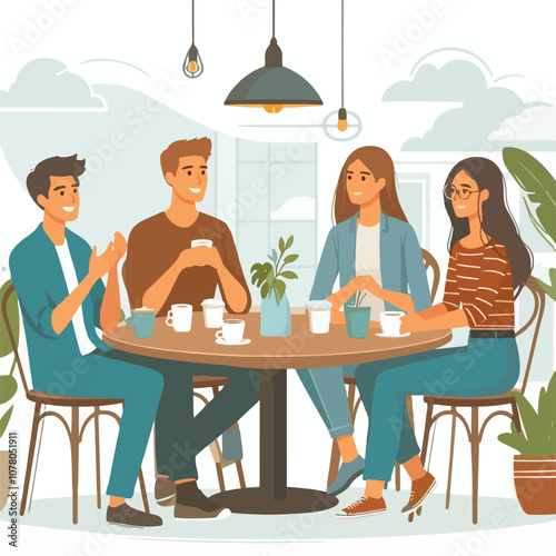 friends enjoying quality time vector