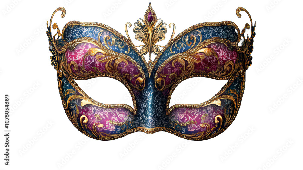 Colorful Venetian carnival mask with intricate isolated on white background. Colorful Venetian carnival mask with intricate isolated on white background.