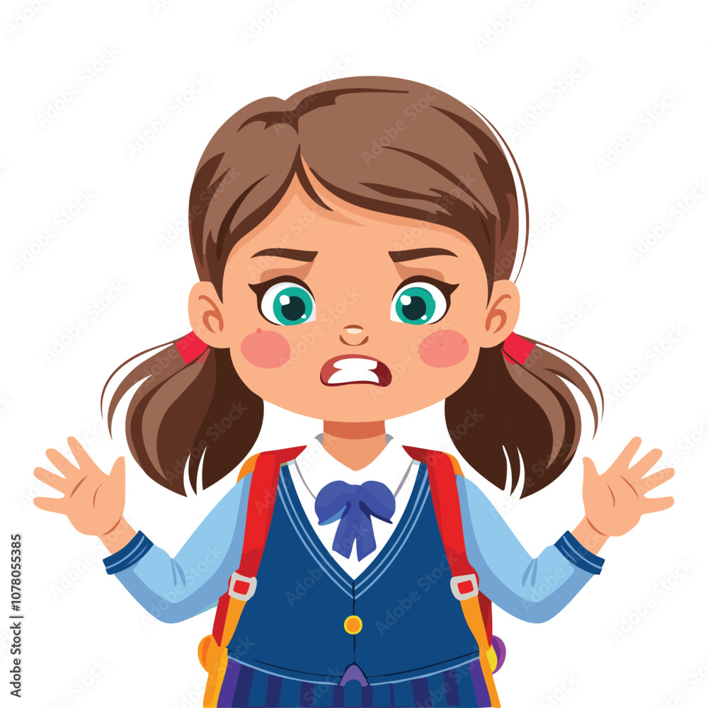 Portrait of angry girl wearing school uniform Portrait of angry girl wearing school uniform