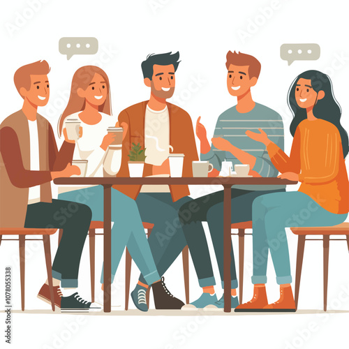 friends enjoying quality time vector