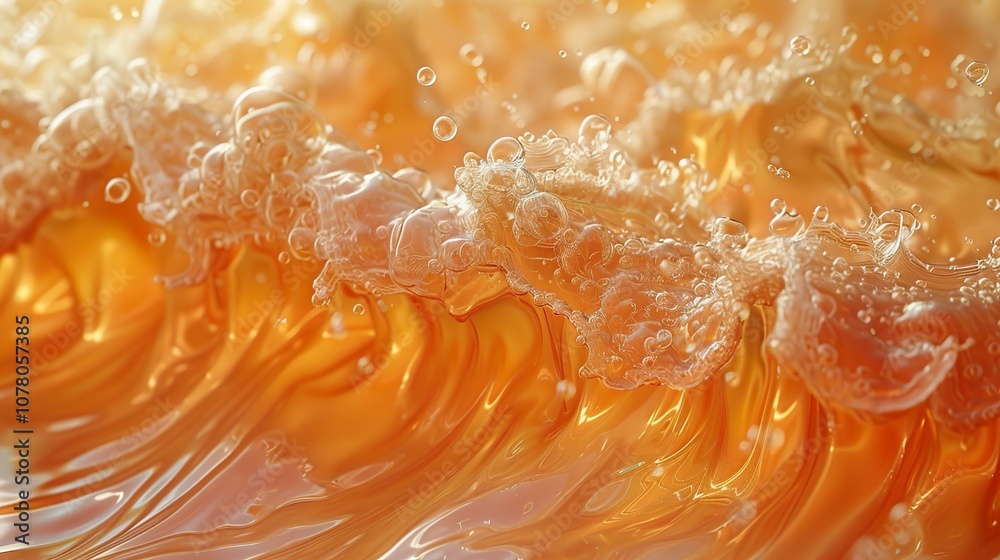 Close-up of Orange Juice with Bubbles: Refreshing and Delicious Close-up of Orange Juice with Bubbles: Refreshing and Delicious