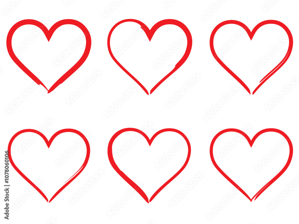 Heart doodles set. Hand drawn hearts collection. Romance and love illustrations. Heart doodles set. Hand drawn hearts collection. Romance and love illustrations.