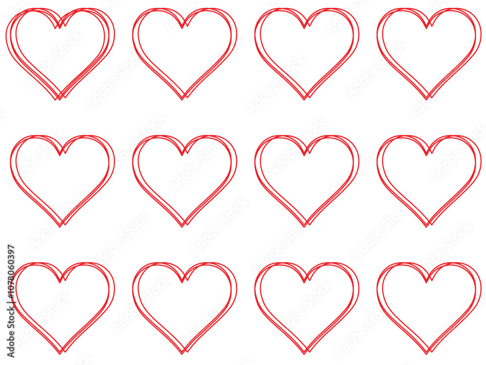 Heart doodles set. Hand drawn hearts collection. Romance and love illustrations. Heart doodles set. Hand drawn hearts collection. Romance and love illustrations.
