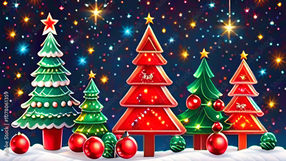christmas background with tree and balls christmas background with tree and balls