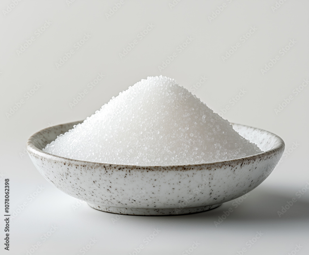 White bowl with a white powder in it