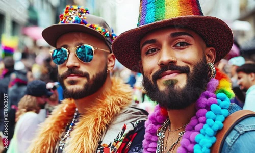 Two gays on gay parade.