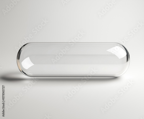 Clear glass tube on a white background