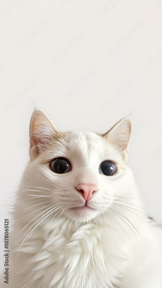 Generative AI, Close-up of a kitten with fluffy coat and expressive eyes against pastel background Generative AI, Close-up of a kitten with fluffy coat and expressive eyes against pastel background