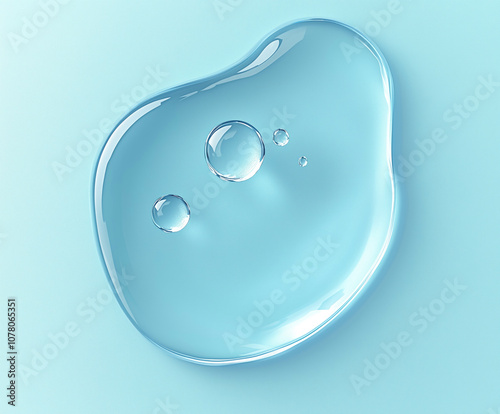 Blue liquid with small bubbles on top