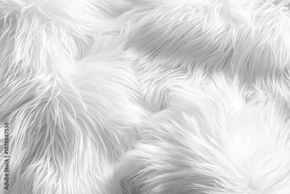 A close-up view of soft, fluffy white fur texture.