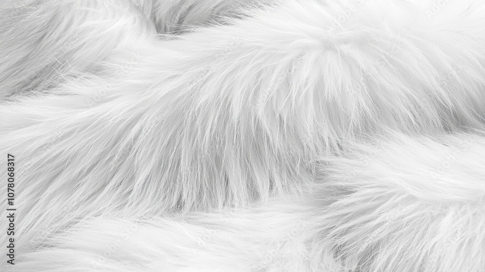 A close-up of soft, fluffy white fur texture, showcasing its luxurious appearance. A close-up of soft, fluffy white fur texture, showcasing its luxurious appearance.