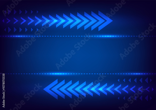 Abstract arrow background. Arrow light moving fast concept. Design fortechnology line digital network fiber optic connection.