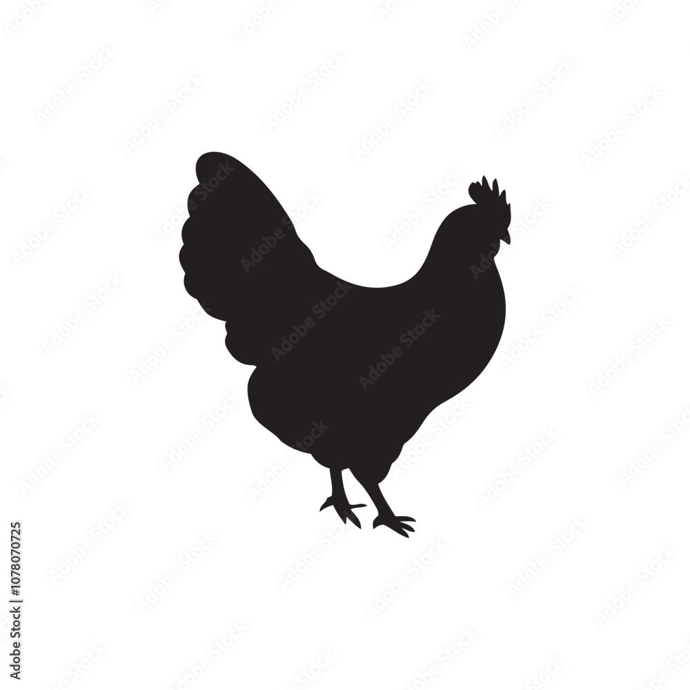 chicken black logo Vector black silhouette of a chicken on a white background. chicken black logo Vector black silhouette of a chicken on a white background.