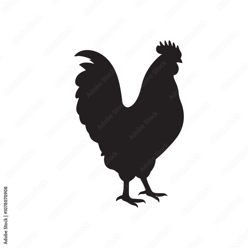 chicken black logo Vector black silhouette of a chicken on a white background. chicken black logo Vector black silhouette of a chicken on a white background.