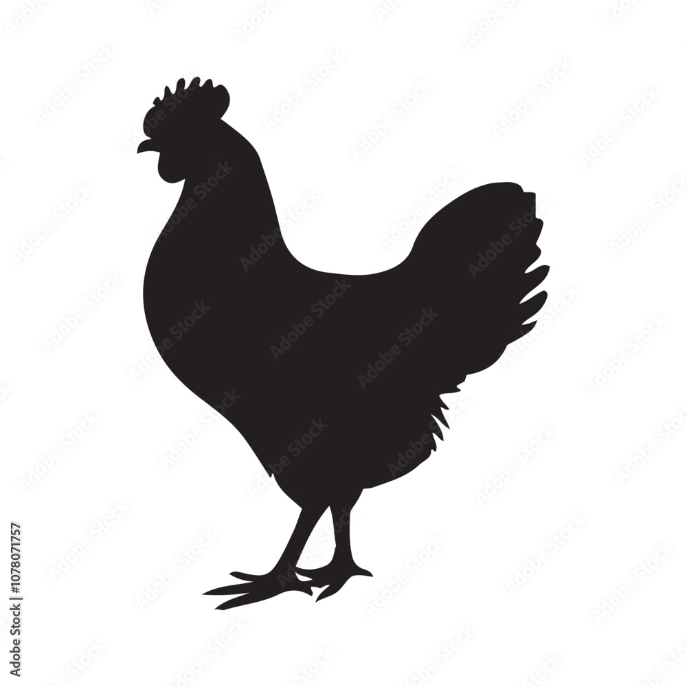chicken black logo Vector black silhouette of a chicken on a white background. chicken black logo Vector black silhouette of a chicken on a white background.