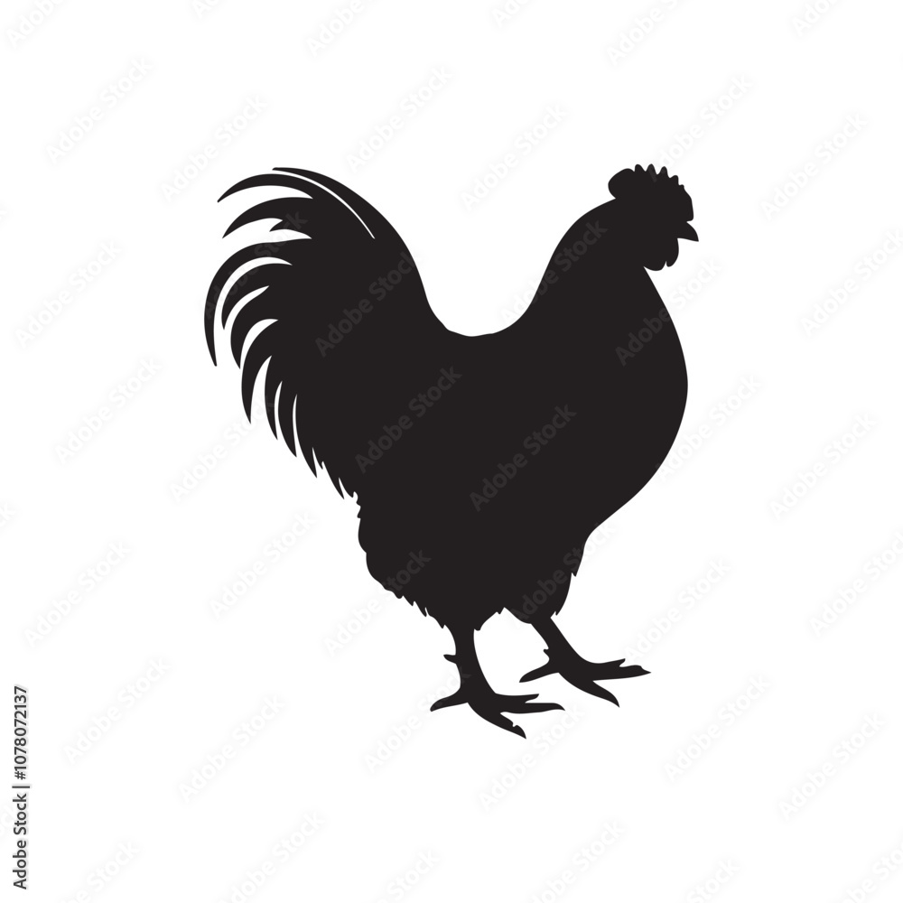 chicken black logo Vector black silhouette of a chicken on a white background. chicken black logo Vector black silhouette of a chicken on a white background.