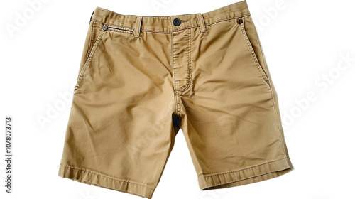 Wardrobe Essential: Classic Khaki Men's Shorts on white background