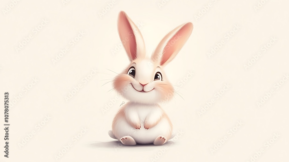 Fototapeta premium Two Adorable Cartoon Bunnies