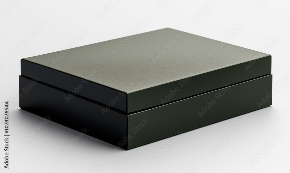 Fototapeta premium a jet black color box for mockup on a white isolated background