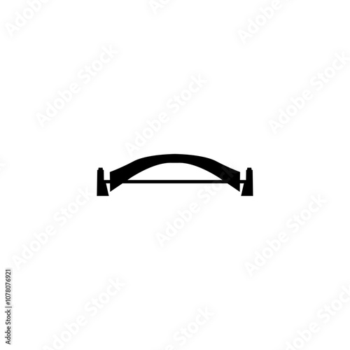 Bridge vector icon. Isolated small and minimalistic clipart, logo, black and white contour