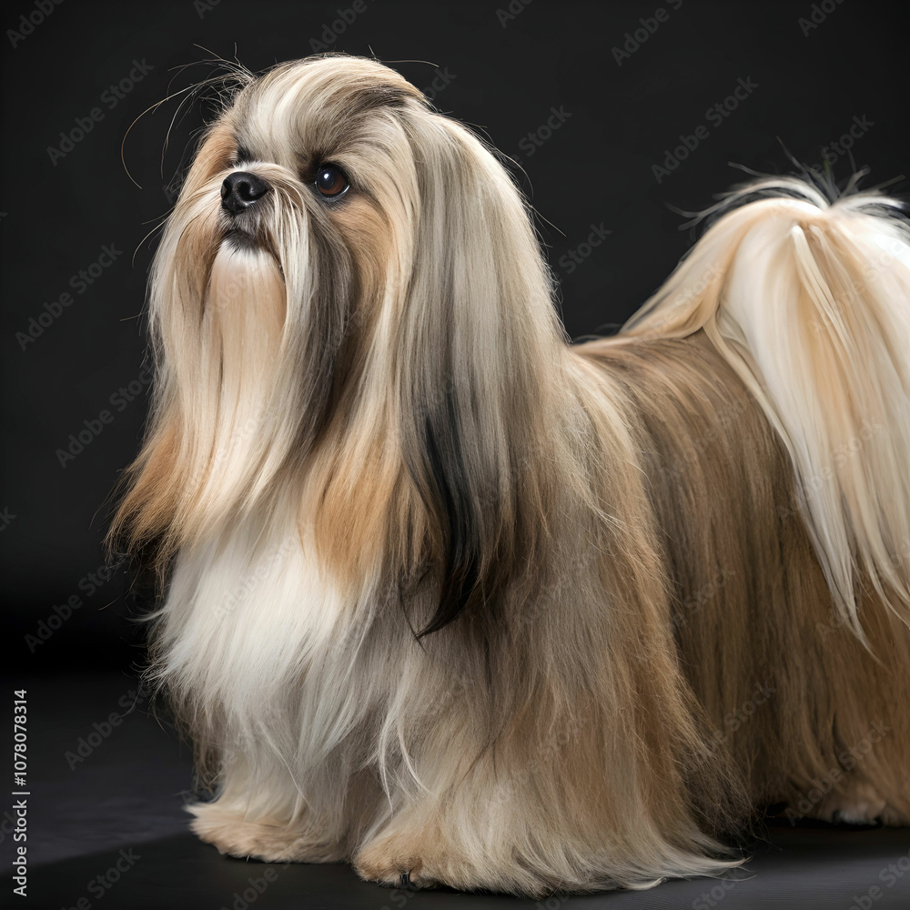 The Lhasa Apso is a small, affectionate dog with a long, flowing coat. The Lhasa Apso is a small, affectionate dog with a long, flowing coat.