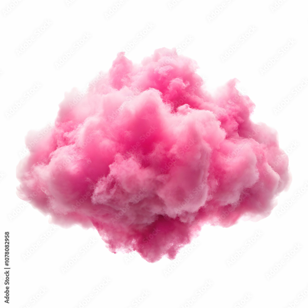 A soft pink cloud floats gently against a white background. A soft pink cloud floats gently against a white background.