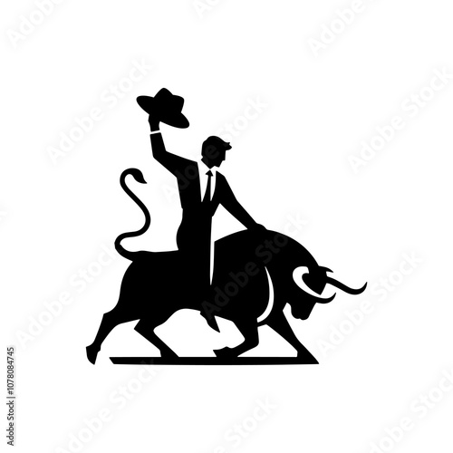 Simple Vector Icon of a Spain bullfight – Logo Design Illustration