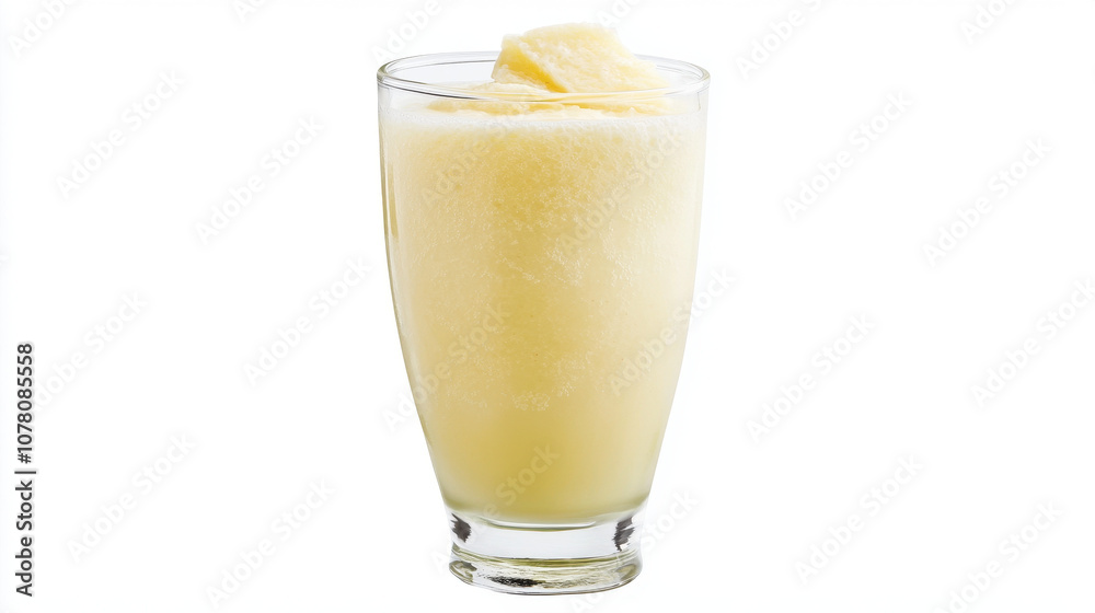 glass of mango smoothie on white background glass of mango smoothie on white background