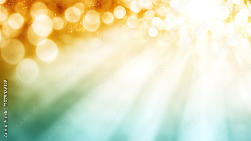 Soft Golden and Blue Light Background with Bokeh Effect and Rays Shining, Ideal for Use in Various Creative Projects and Design Concepts Soft Golden and Blue Light Background with Bokeh Effect and Rays Shining, Ideal for Use in Various Creative Projects and Design Concepts