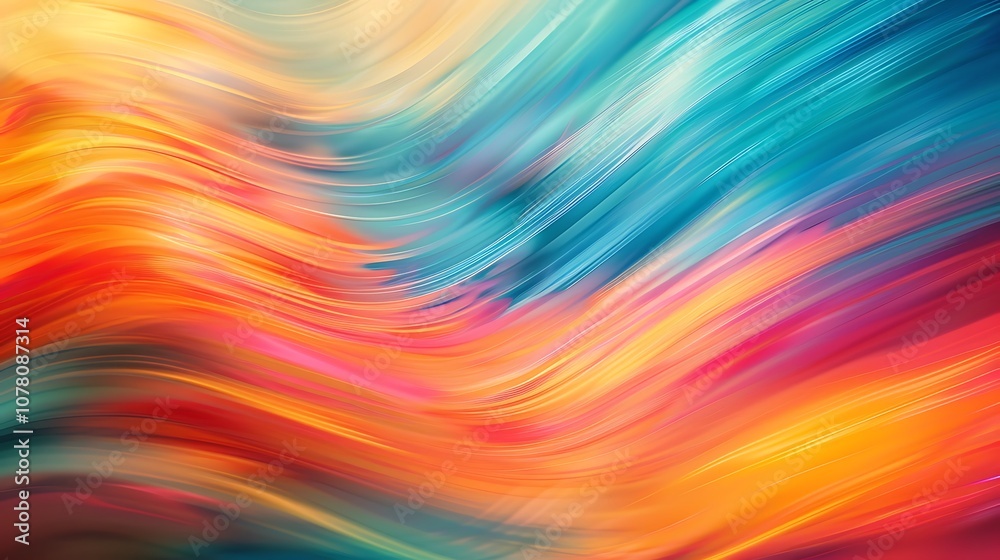 Obraz premium A background of blurred motion patterns, with sweeping, soft strokes of color blending seamlessly in a continuous abstract flow.