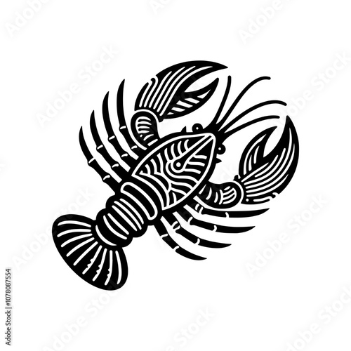 Simple Vector Icon of a shirmp seafood – Logo Design Illustration