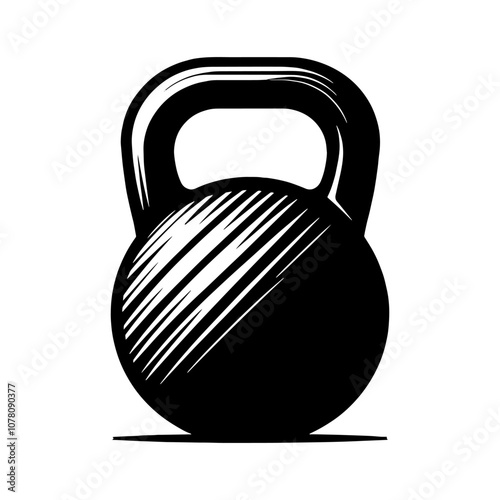 Simple Vector Icon of a Kettlebell – Logo Design Illustration