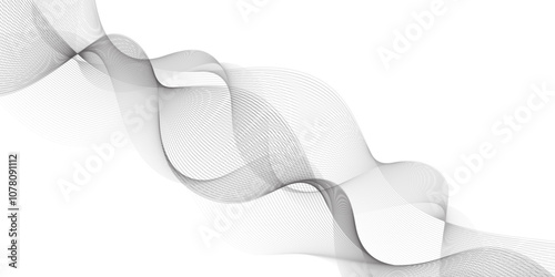 Abstract wave element for design. Digital frequency. Elegant abstract smooth swoosh speed gray wave modern stream. art background. Vector illustration. Wave with lines created using blend.	

