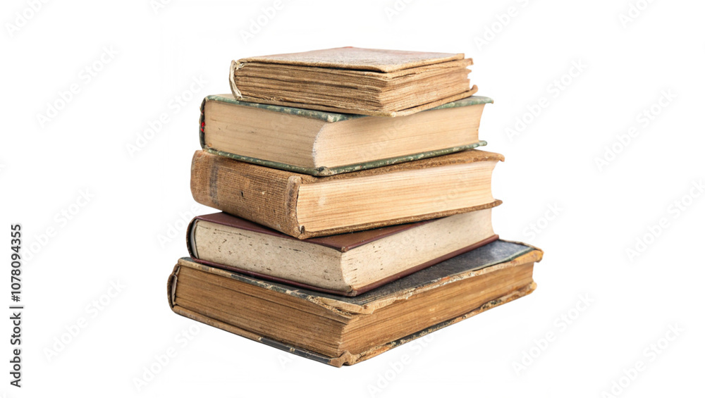Stack of old books Isolated on transparent background Stack of old books Isolated on transparent background