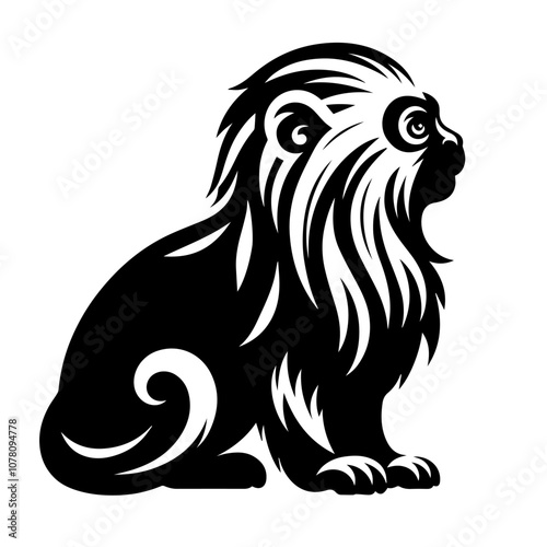 Wallpaper Mural Simple Vector Icon of a Golden lion tamarin – Logo Design Illustration Torontodigital.ca