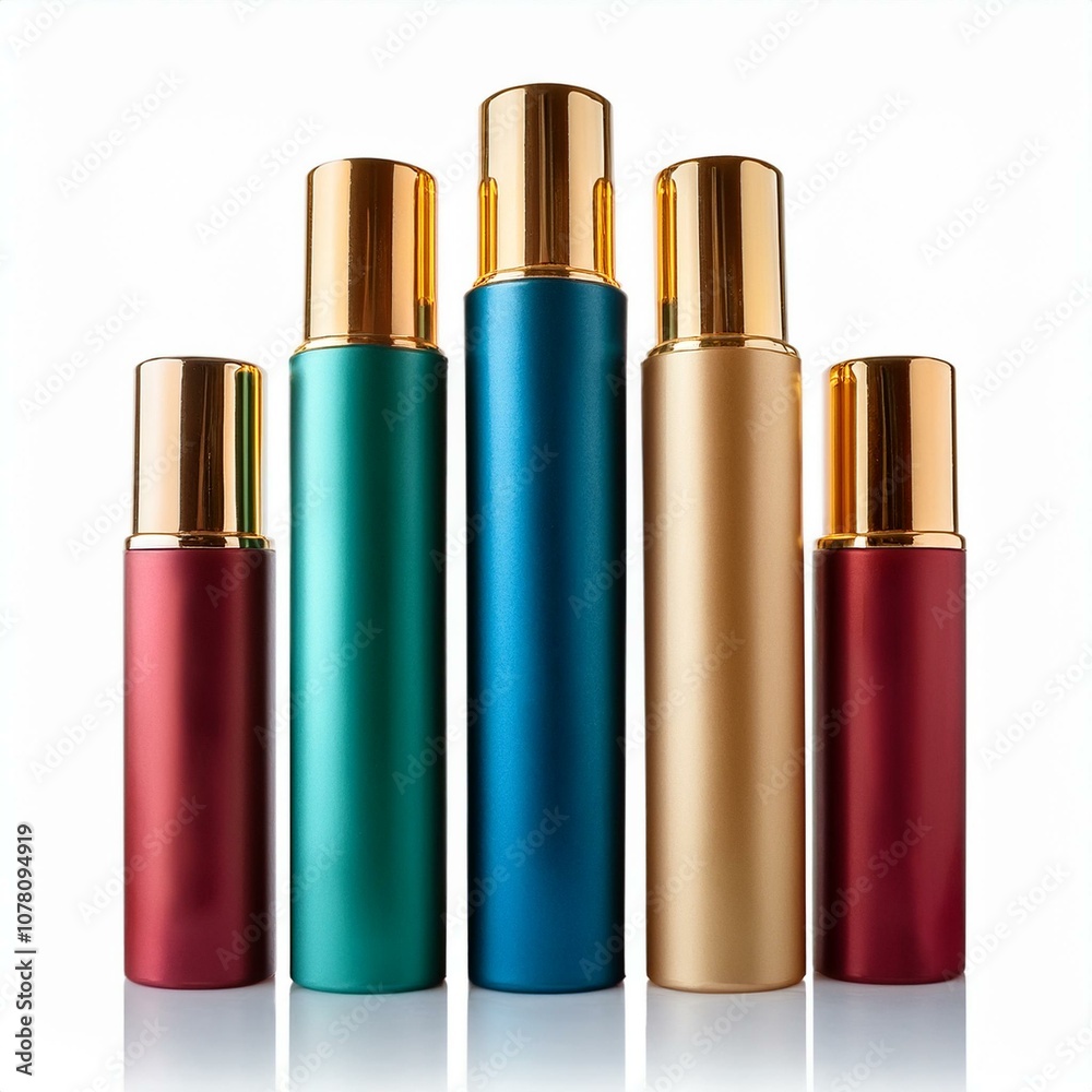 Vibrant Cosmetic Tubes with Gold Caps: Ideal for Beauty Product Branding Vibrant Cosmetic Tubes with Gold Caps: Ideal for Beauty Product Branding