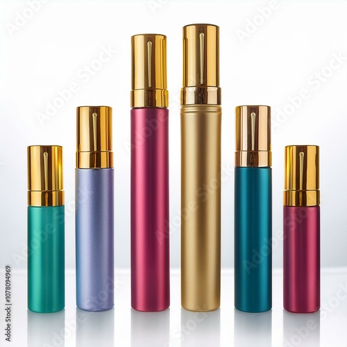 Cosmetic Tubes with a Touch of Elegance: Colorful Design and Gold Caps