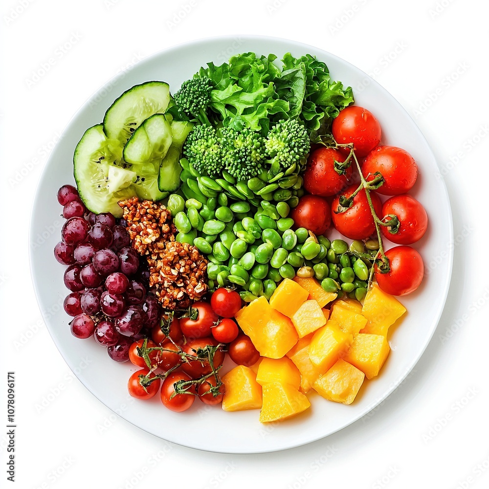 Healthy bowl with vegetables, fruits, and grains. Healthy bowl with vegetables, fruits, and grains.