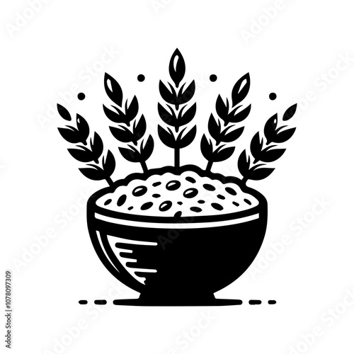 a simple illustration of  oatmeals - vector logo design