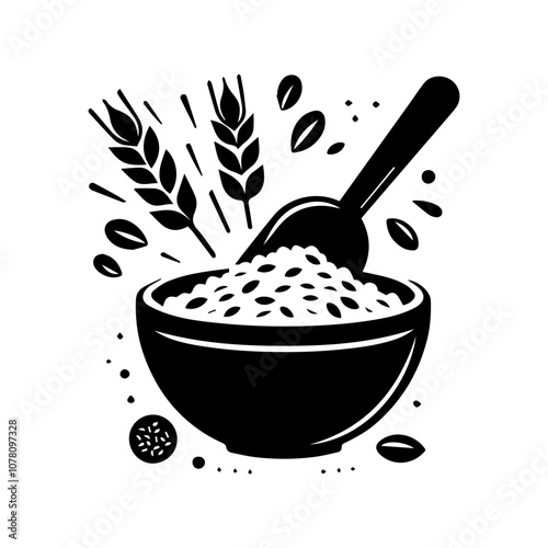 a simple illustration of  oatmeals - vector logo design