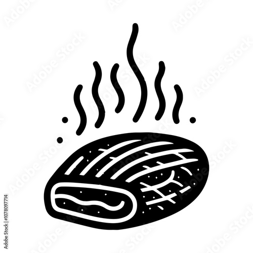 a simple illustration of  smoked brisket - vector logo design