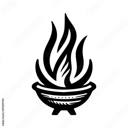 a simple illustration of  bbq flames - vector logo design