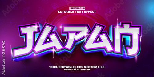 Japan new editable text effect in new modern trend style