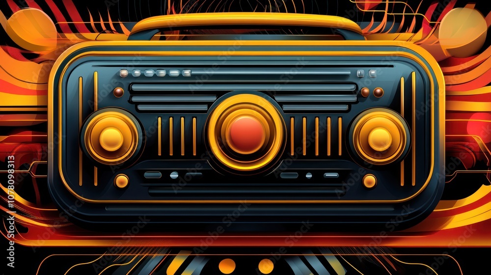 Fototapeta premium A vintage-style radio with a modern twist.