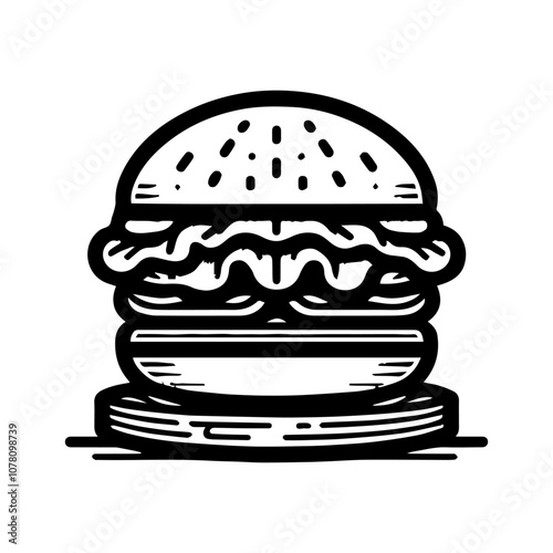 a simple illustration of burgers - vector logo design